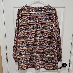 Emery Rose Multicolor Patterned Women's Top